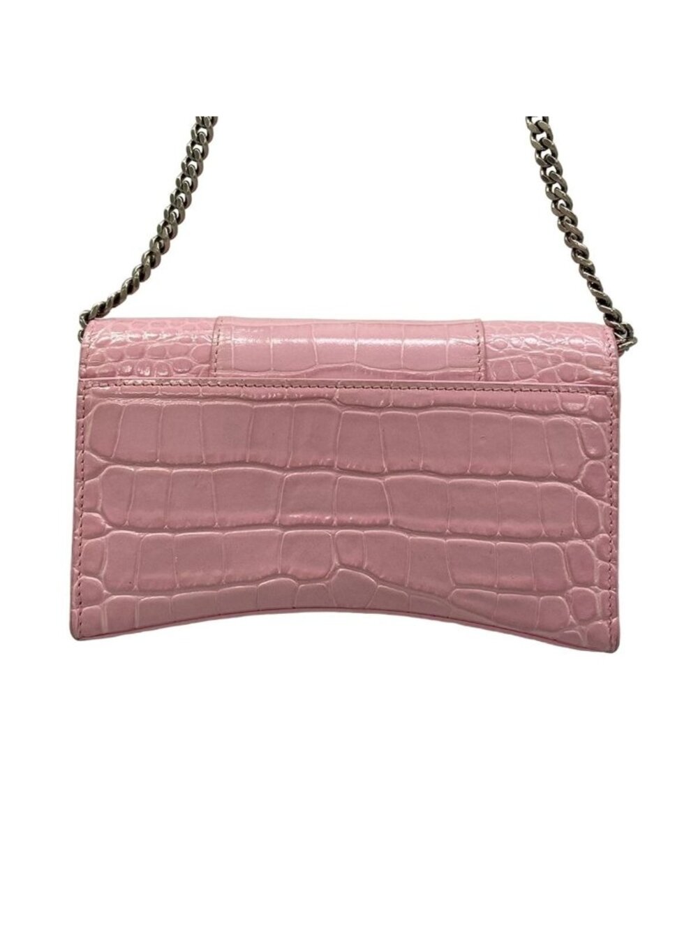 Balenciaga Wallet Hourglass Pink Chain Embossed Leather - Picture 2 of 13